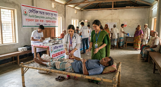 স্বেচ্ছাসেবীদের রক্তদান ও স্বাস্থ্যসেবা কার্যক্রম